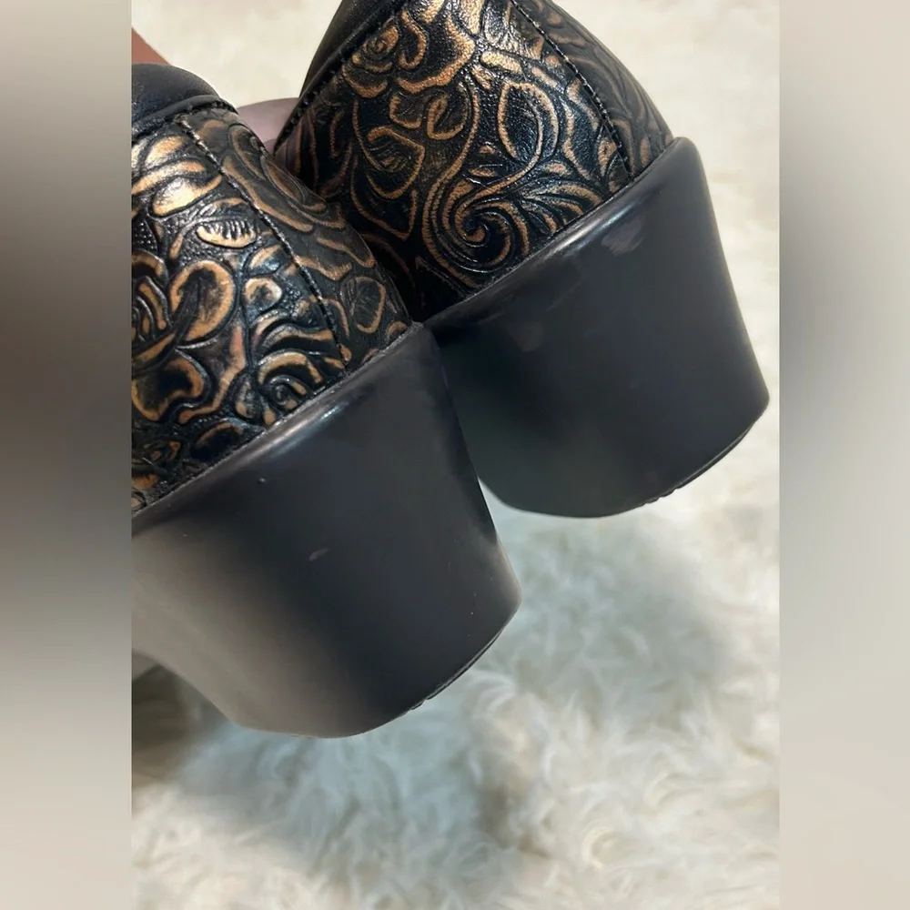 ALEGRIA EMMA Rose Bronze Bouquet Career Slip On Shoes size 37/ usa 7